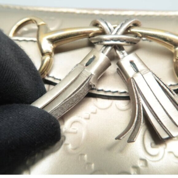 Gucci Emily Champagne Patent leather Wallet  149-082525 - Picture 9 of 12